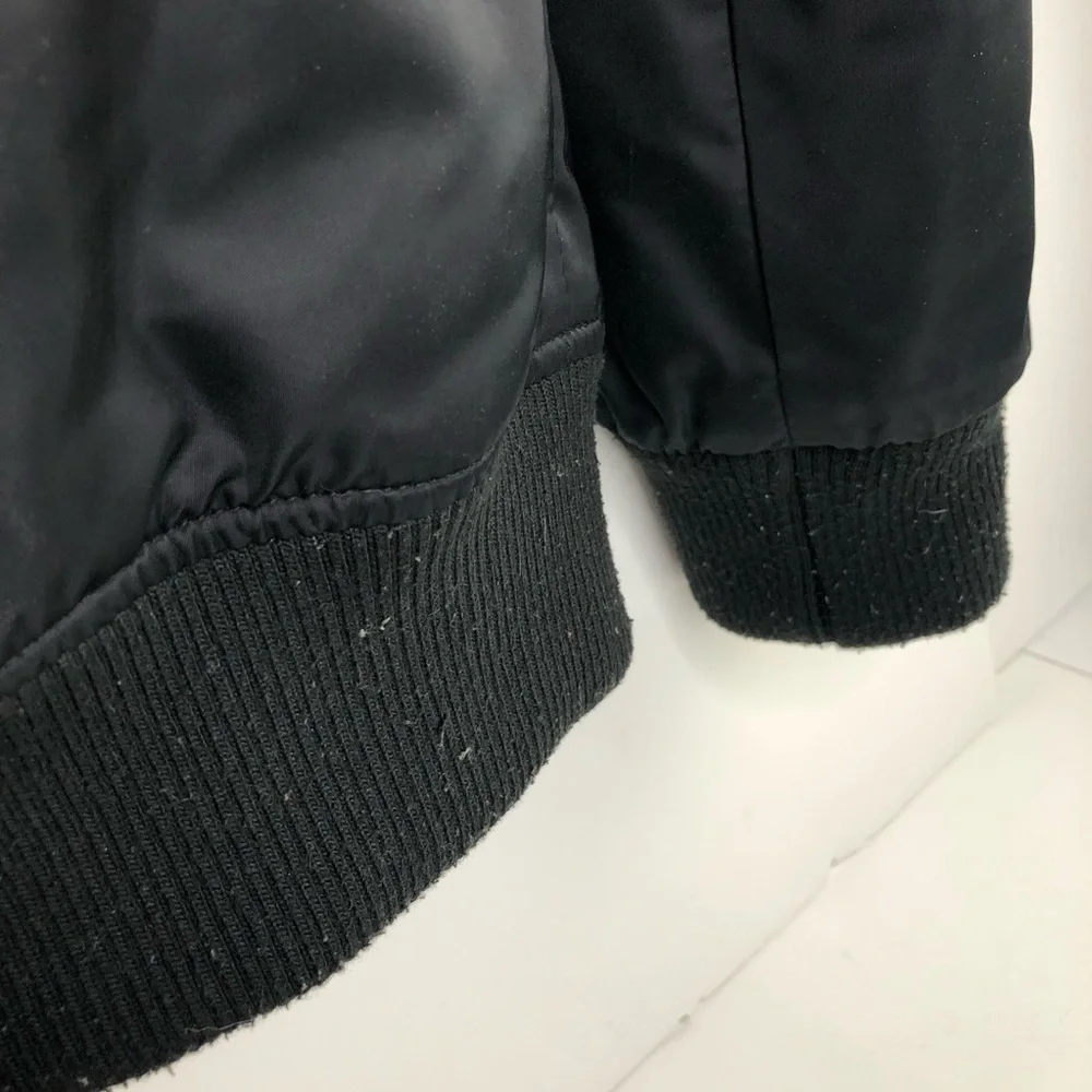 Levis Bomber Jacket Hoodie Mens Sz S Black Softshell Full Zip Hooded Quilt Lined